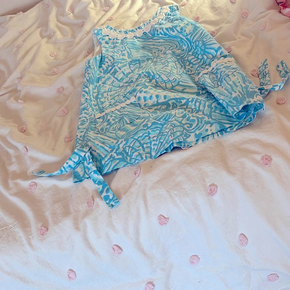 Lily pulitzer girls size 4 dress light blue & white beachy